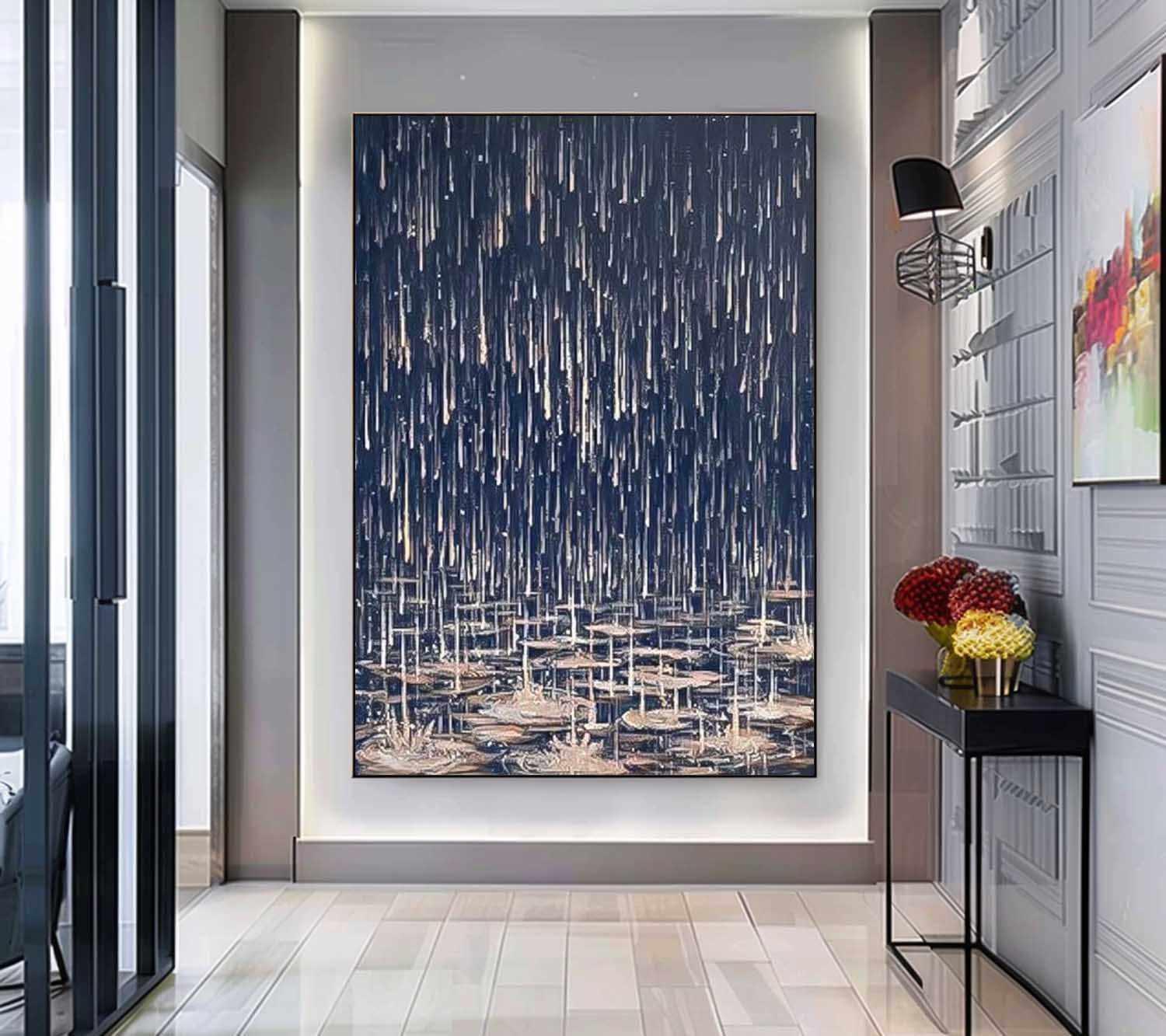 Wall Art Abstract Rainy Serene Mysterious