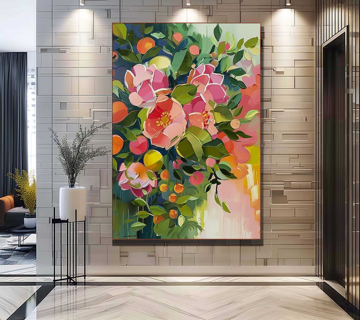 Wall Art Flower Cheerful Contemporary Elegant
