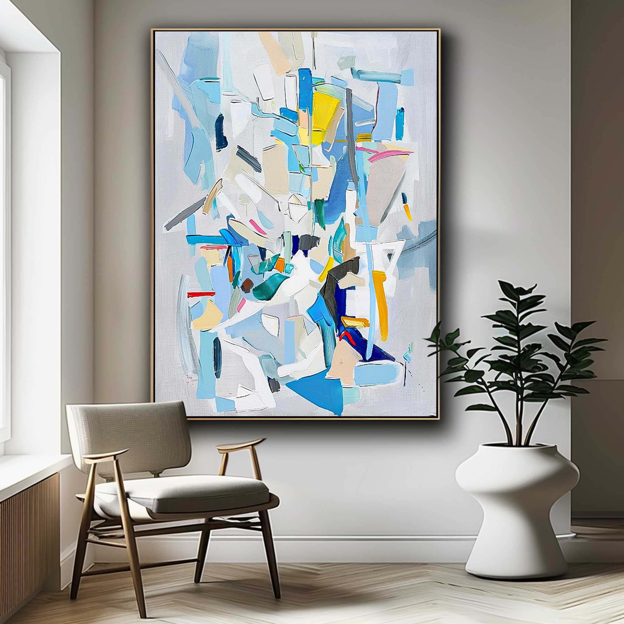 Wall Art Overlapping Abstract Energetic Lively