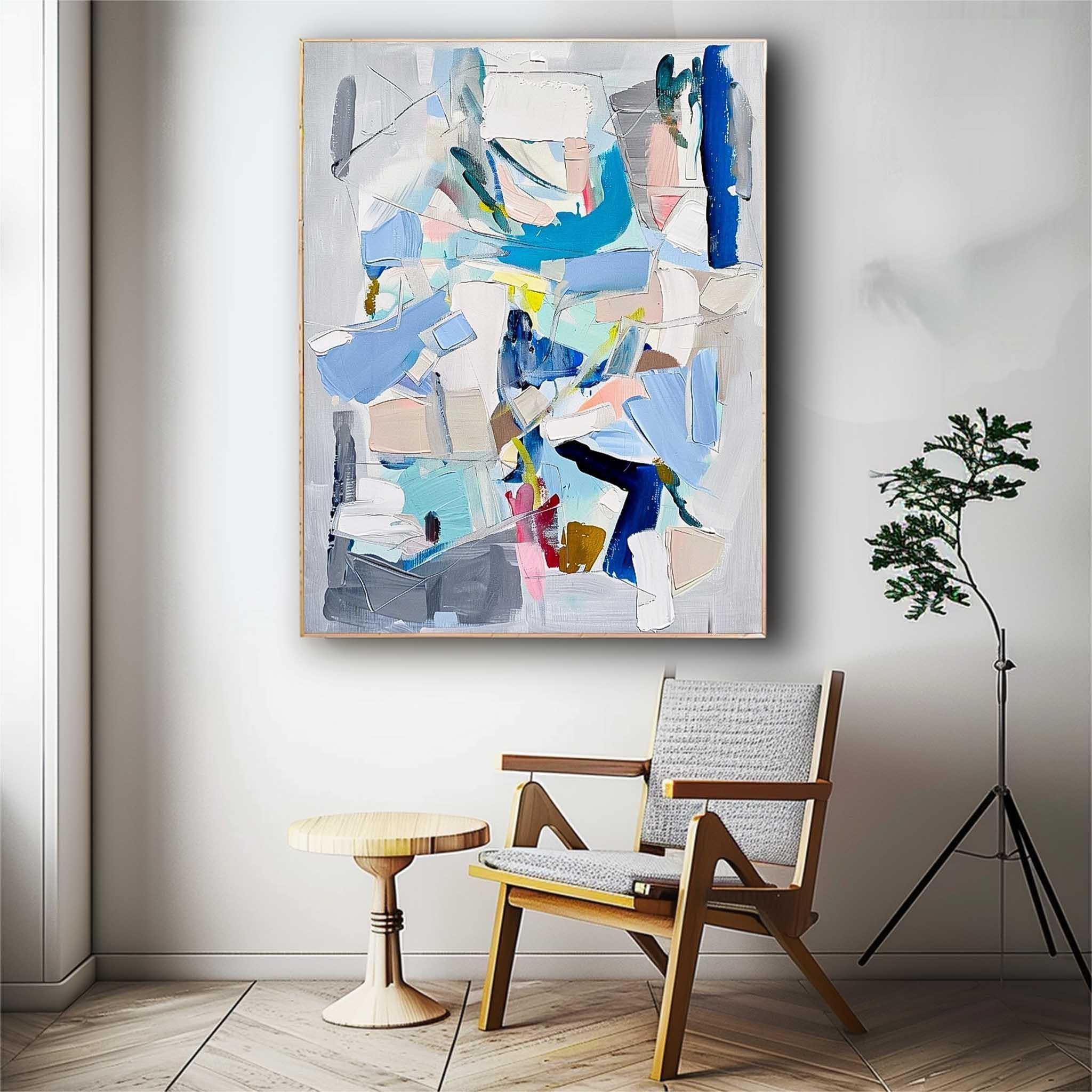 Wall Art Vibrant Impasto Abstract Minimalist