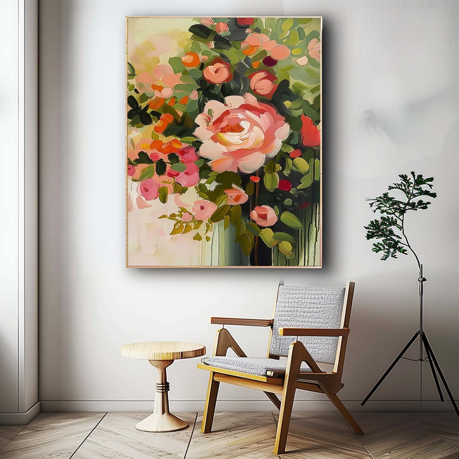 Wall Art Flower Impasto Atmosphere Modern Painterly
