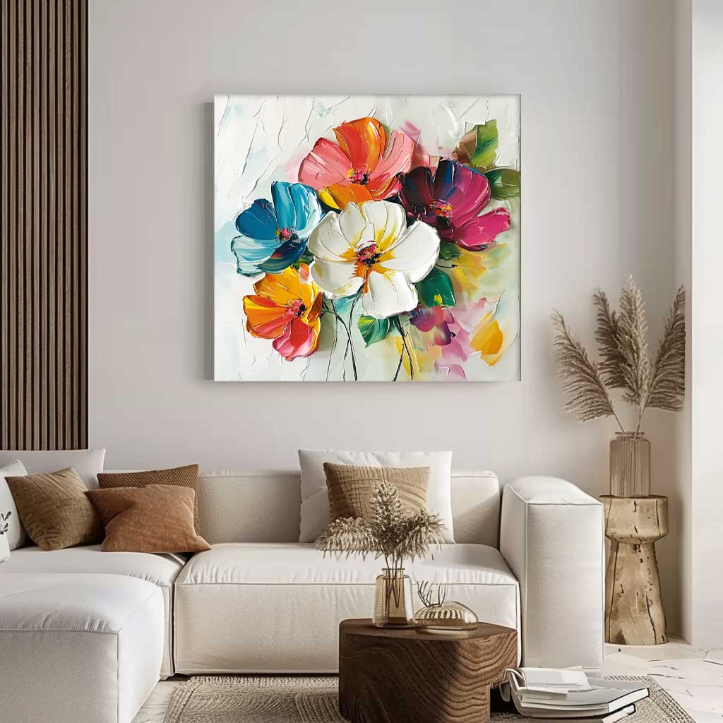 Wall Art Impasto Vibrant Multicolor Floral