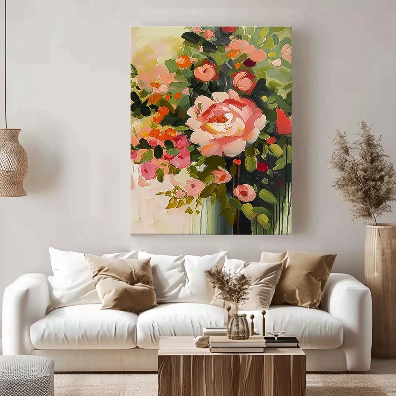 Wall Art Flower Impasto Atmosphere Modern Painterly