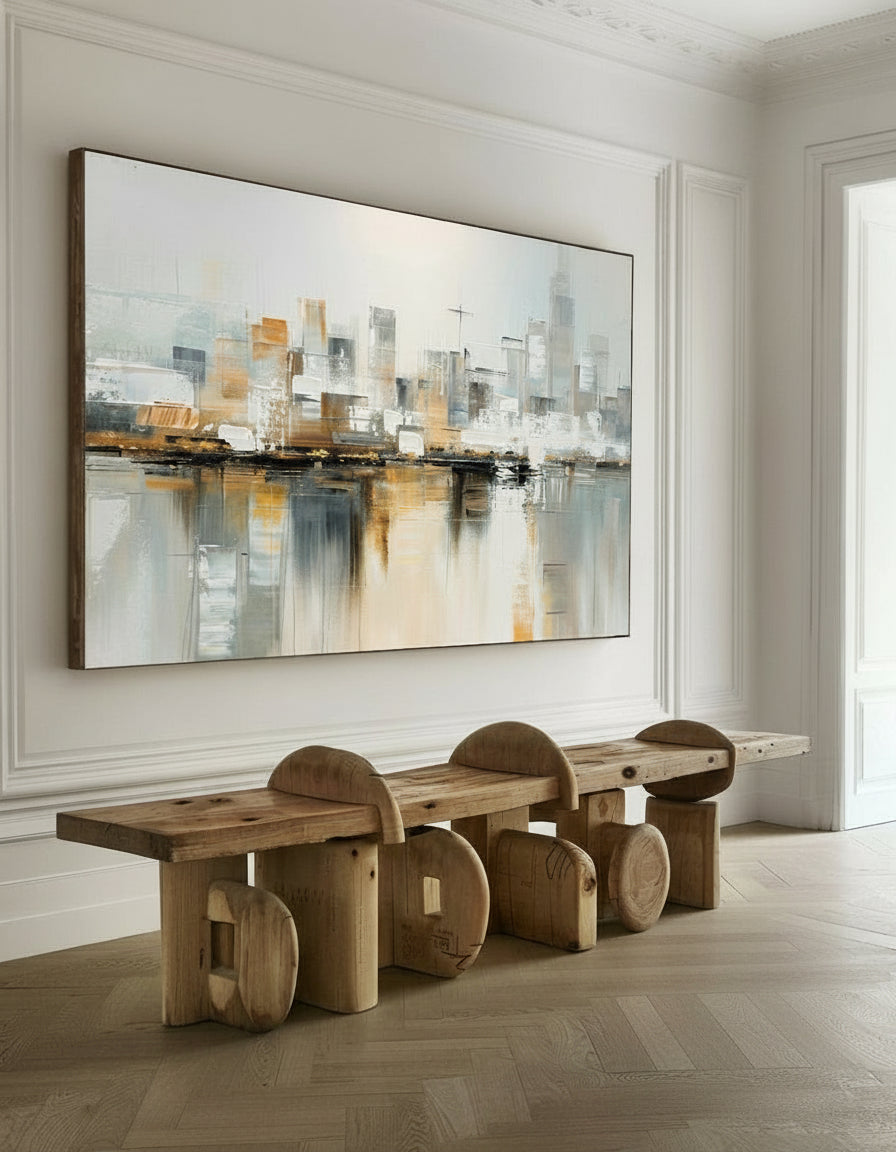 City Skyline Oil Painting
