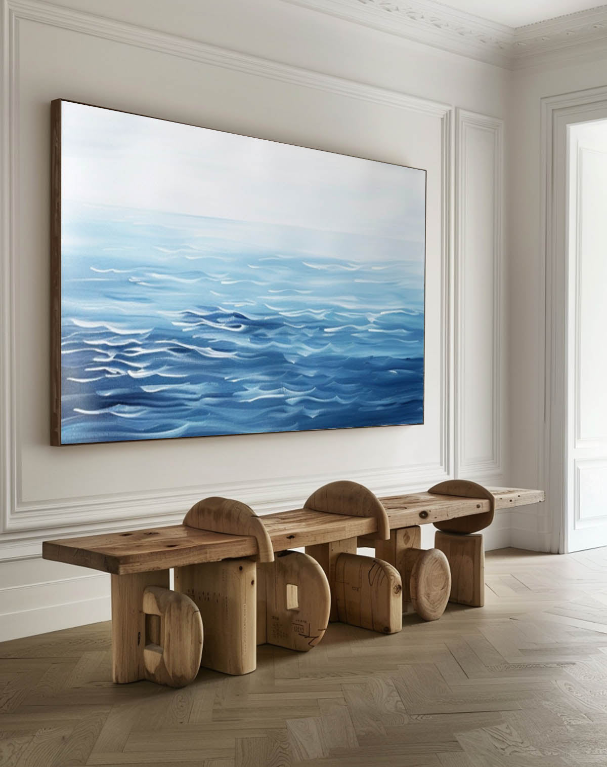 Blue Ocean Wave Horizontal Canvas Wall Art