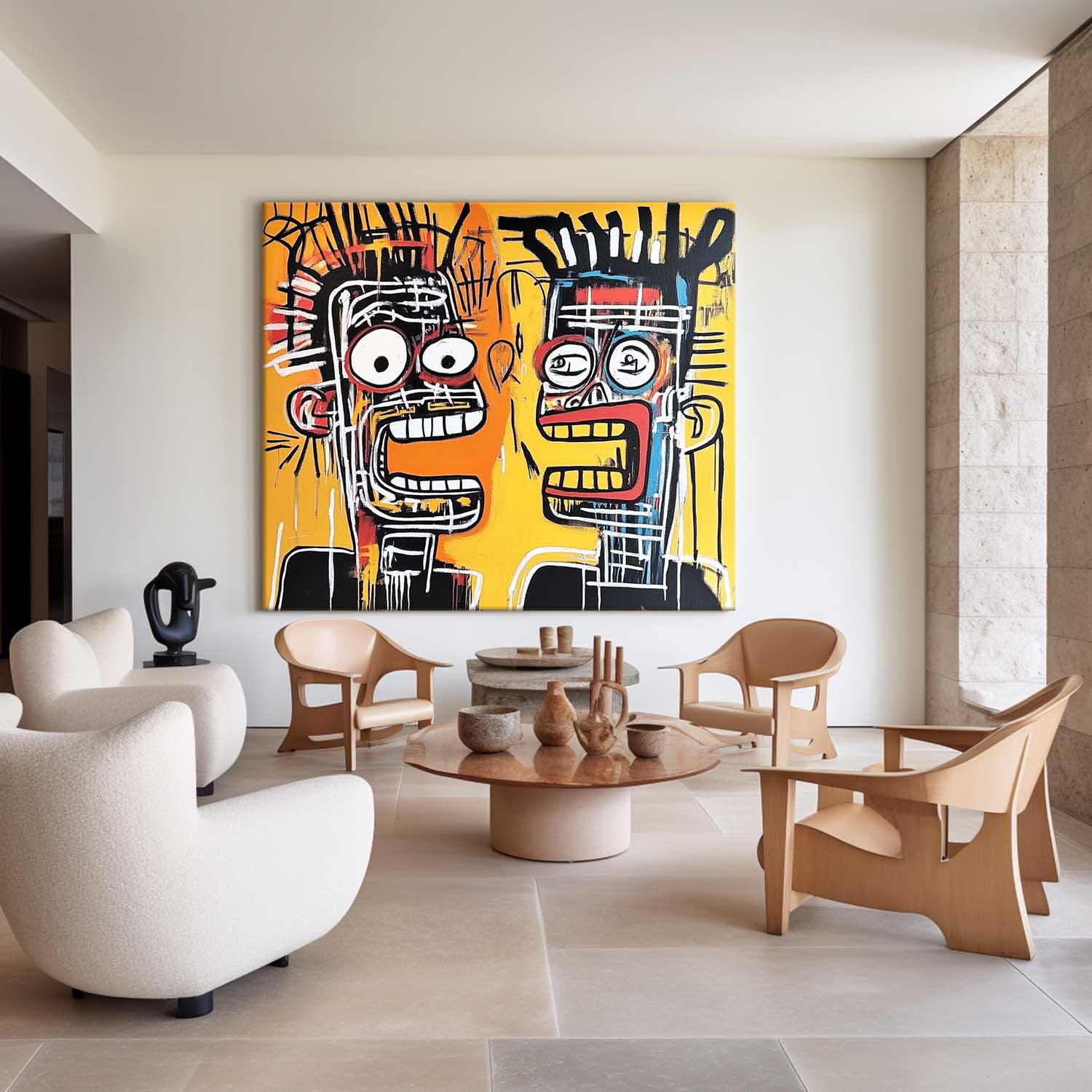 Basquiat Style Abstract Canvas Wall Art