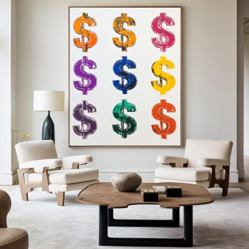 Retro Pop Dollar Canvas Wall Art Print