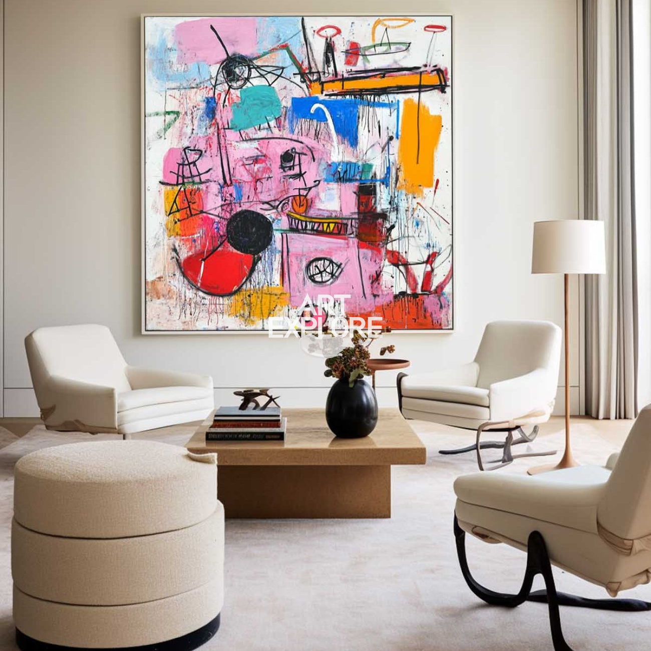 Colorful Graffiti Inspired Abstract Contemporary Wall Art