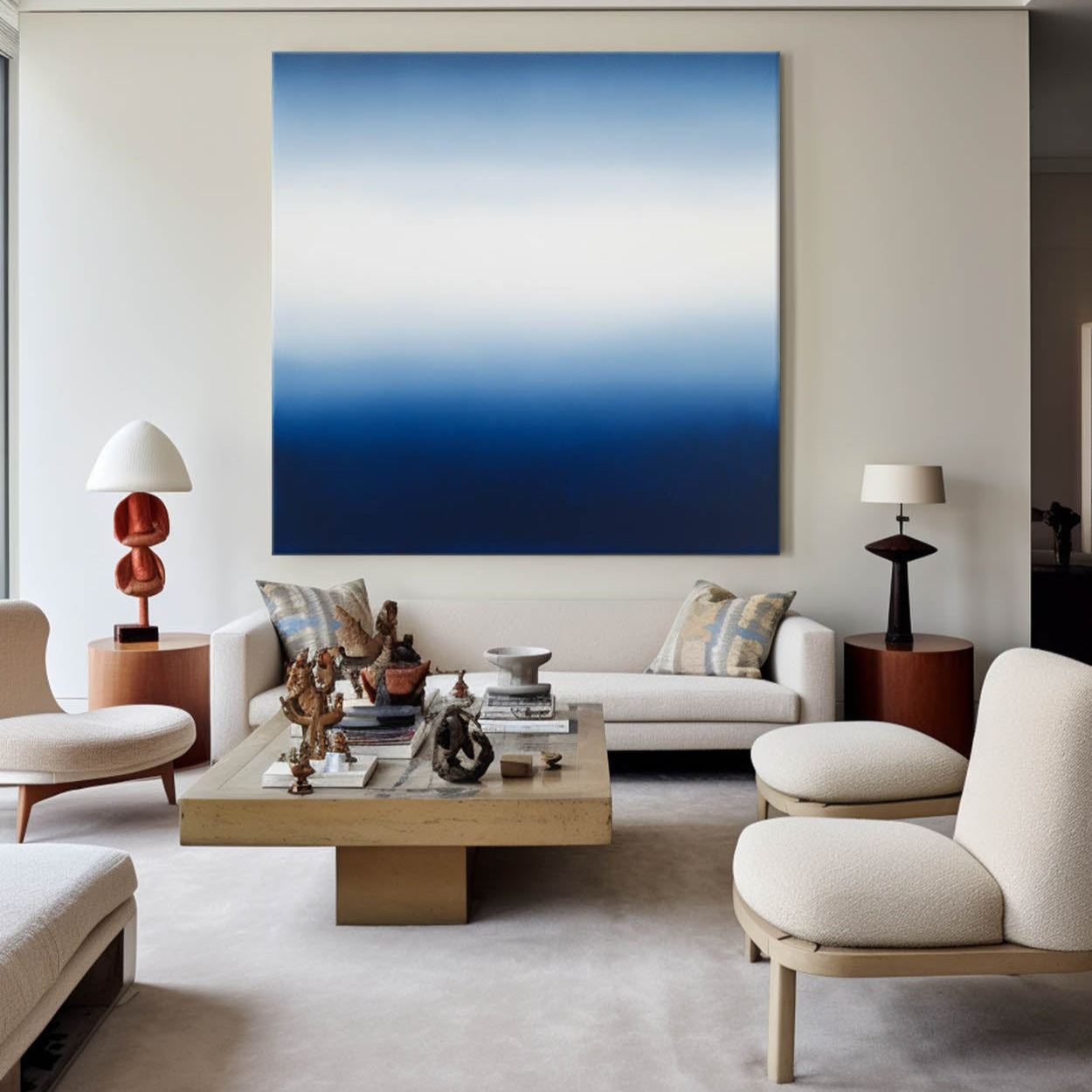 Maren Deep Blue Horizon Canvas Print