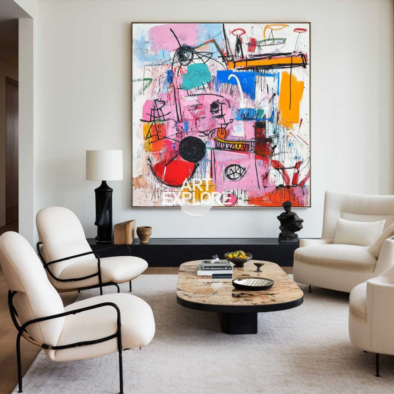 Colorful Graffiti Inspired Abstract Contemporary Wall Art