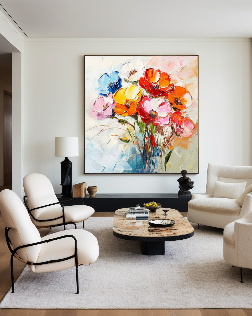 Colorful Poppy Flower Painting