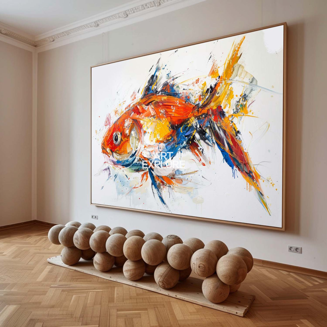 Splash‑Style Tropical Fish Oil Painting