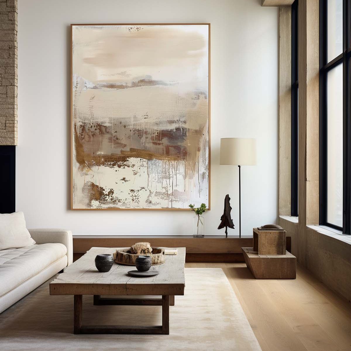 Misty Earth Horizon Abstract Painting