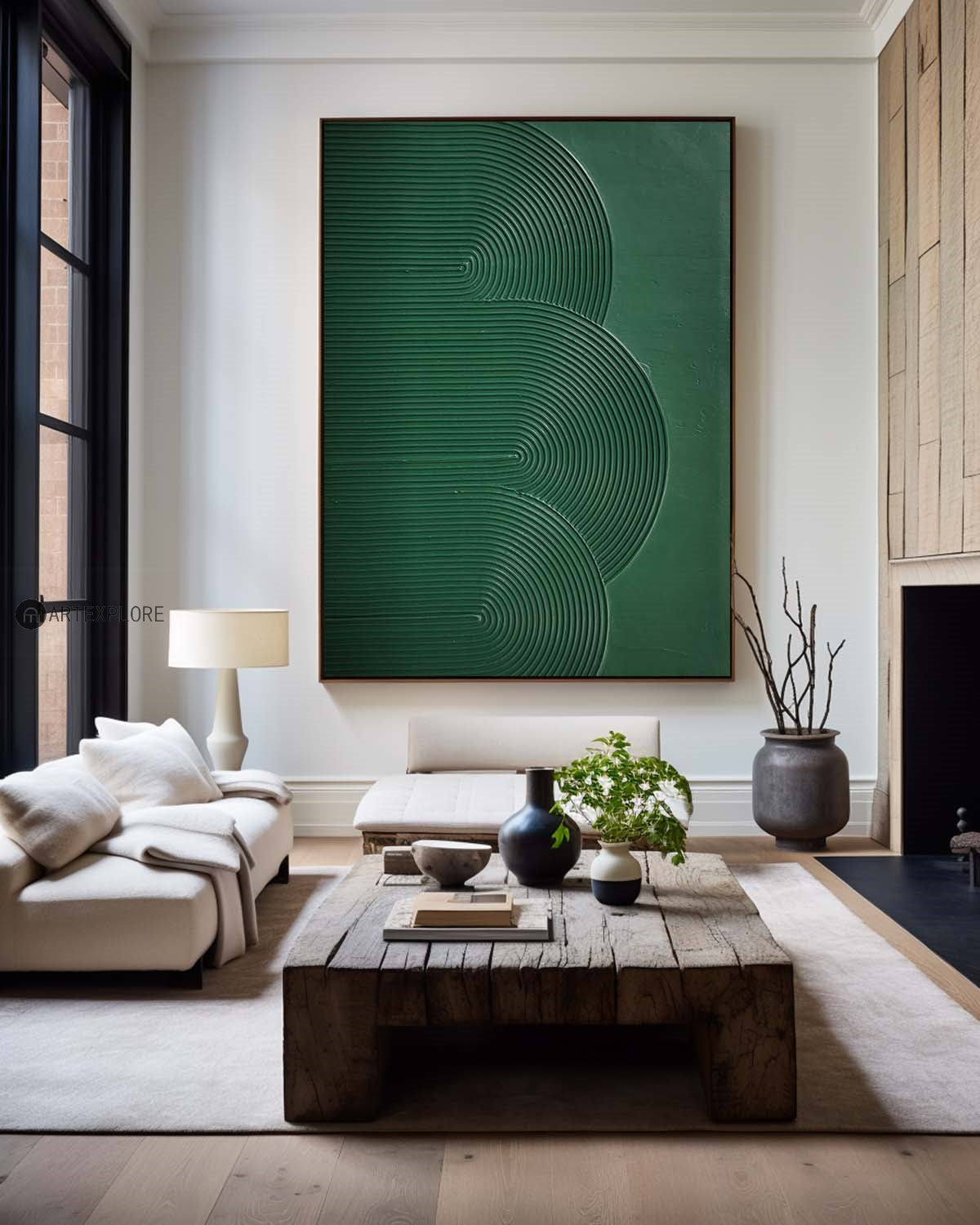Dark Green Layered Arch 3D Textured Wall Art