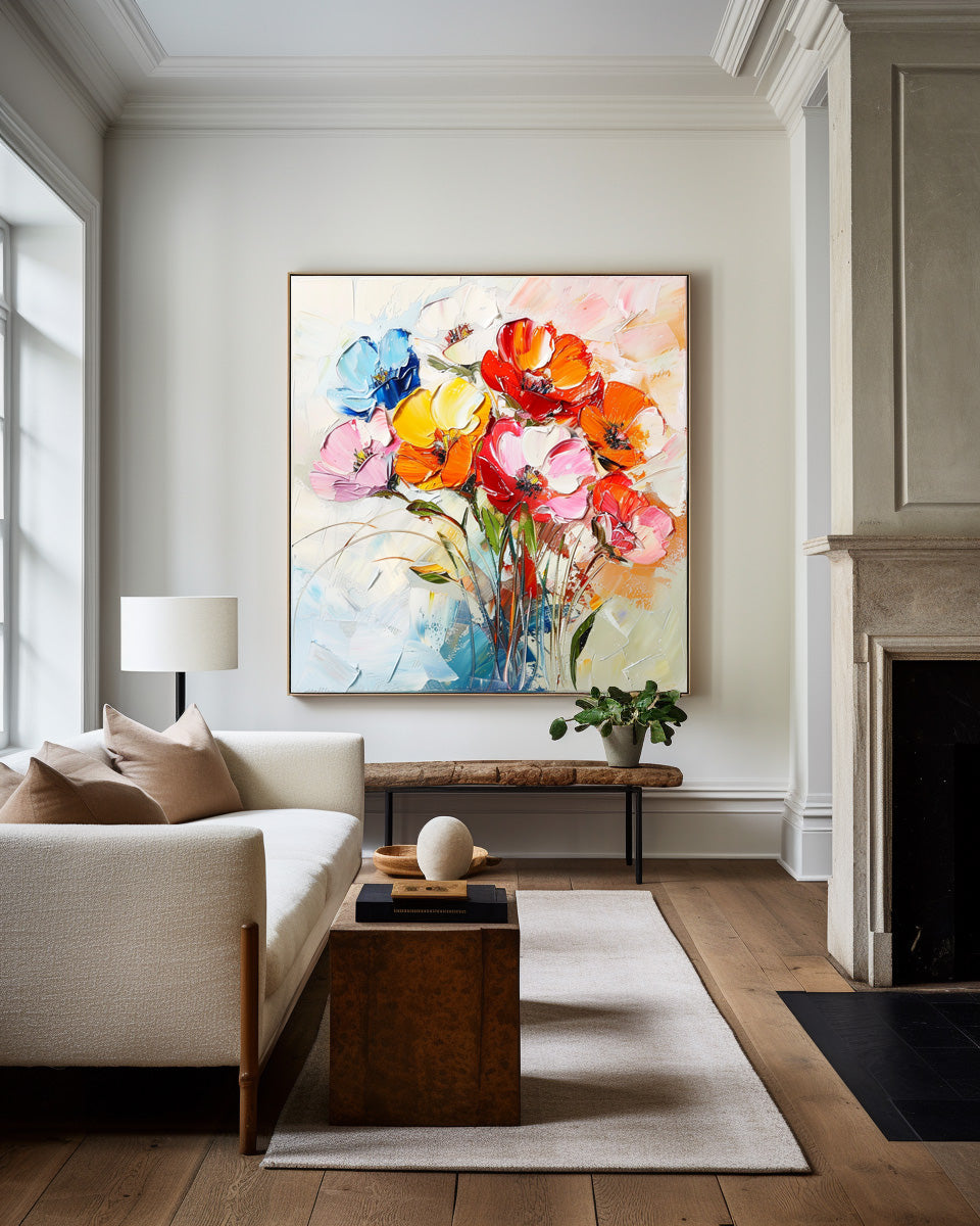 Colorful Poppy Flower Painting