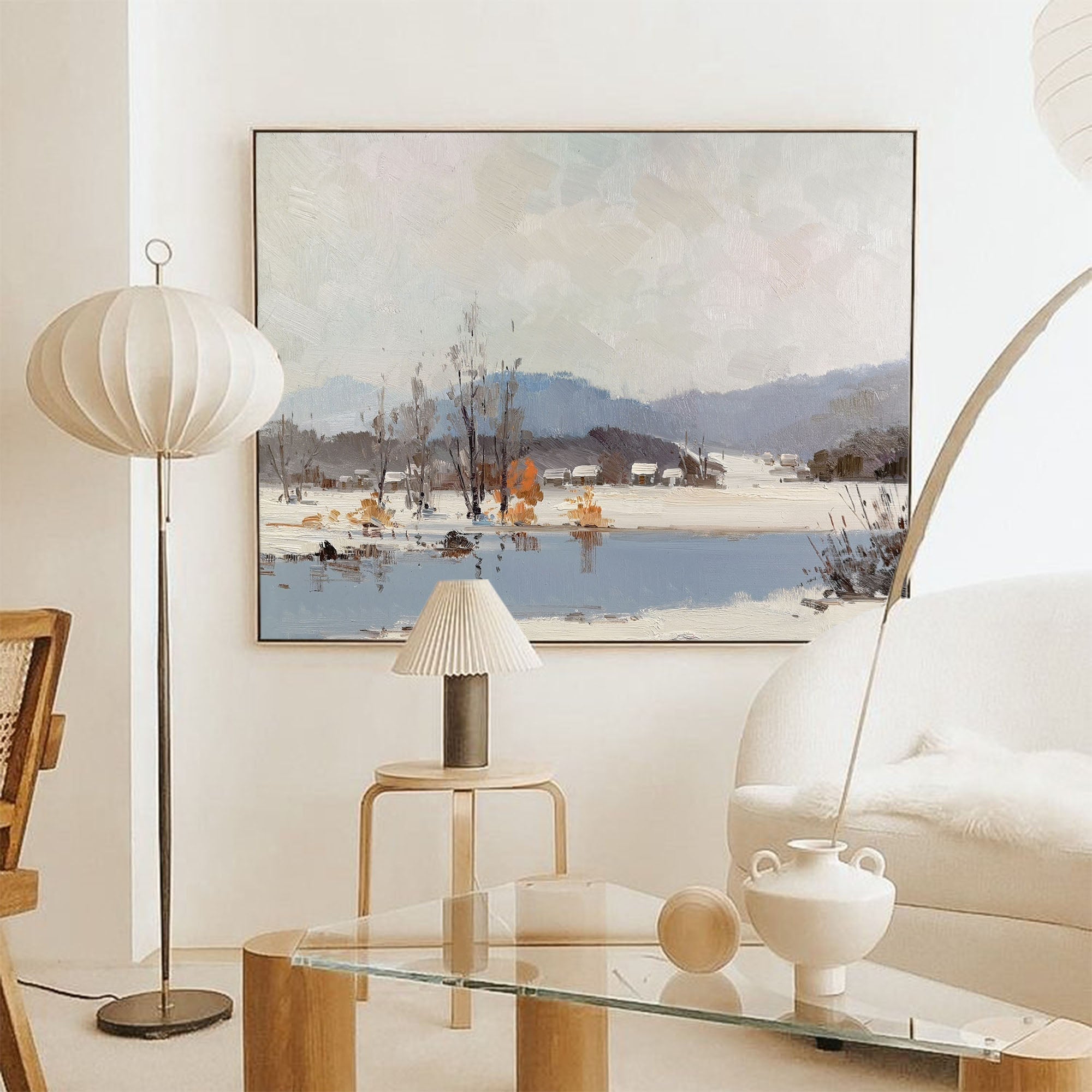 Soft Hues Scenery Hand‑Painted Serene Nature Wall Artwork