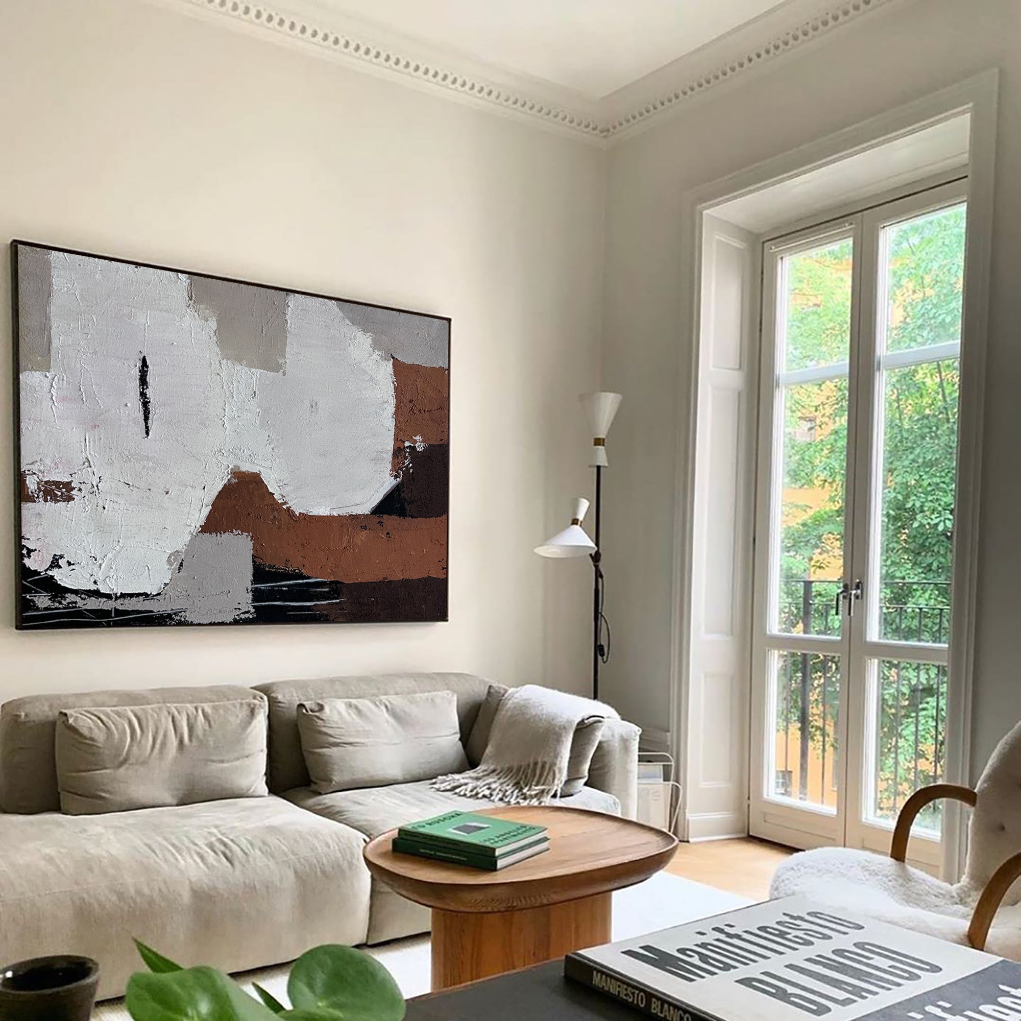 Layered Earth‑Tone Abstract Art Muted Neutral Textured Wall Statement Decor