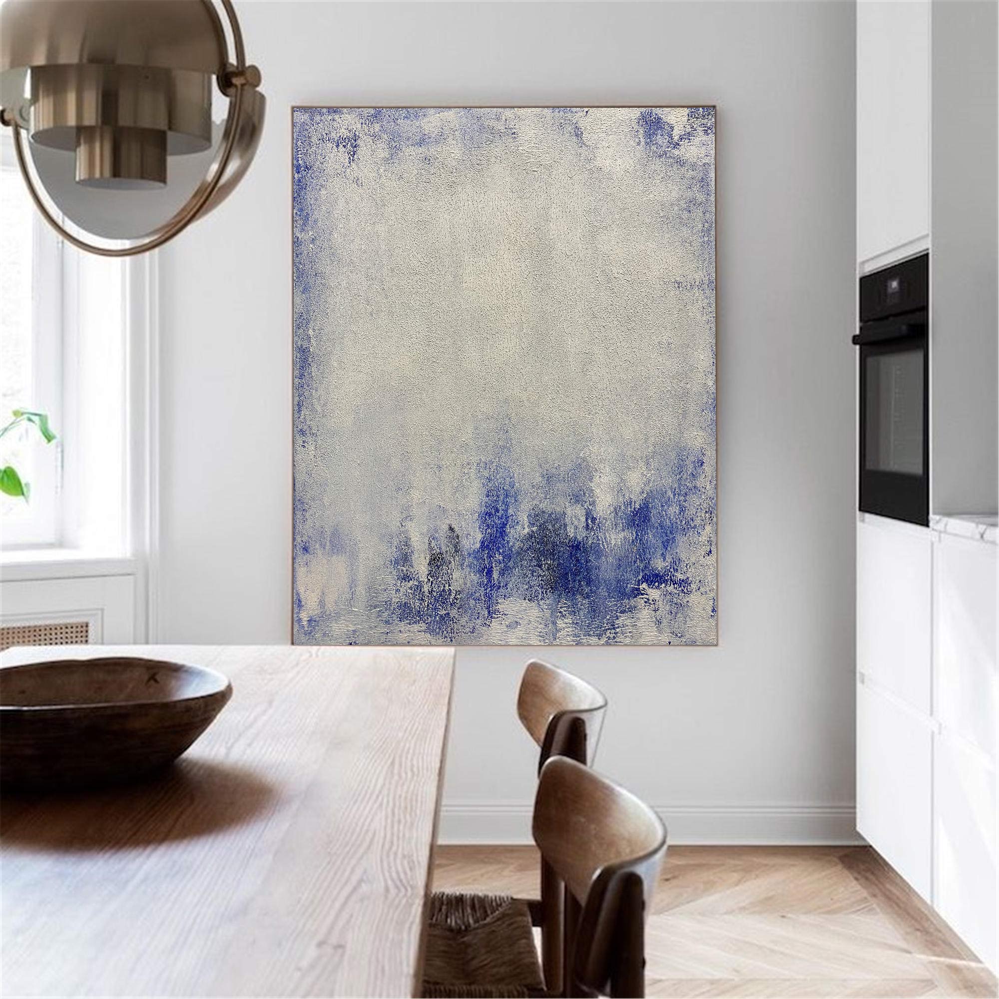 Blue White Minimalist Painting