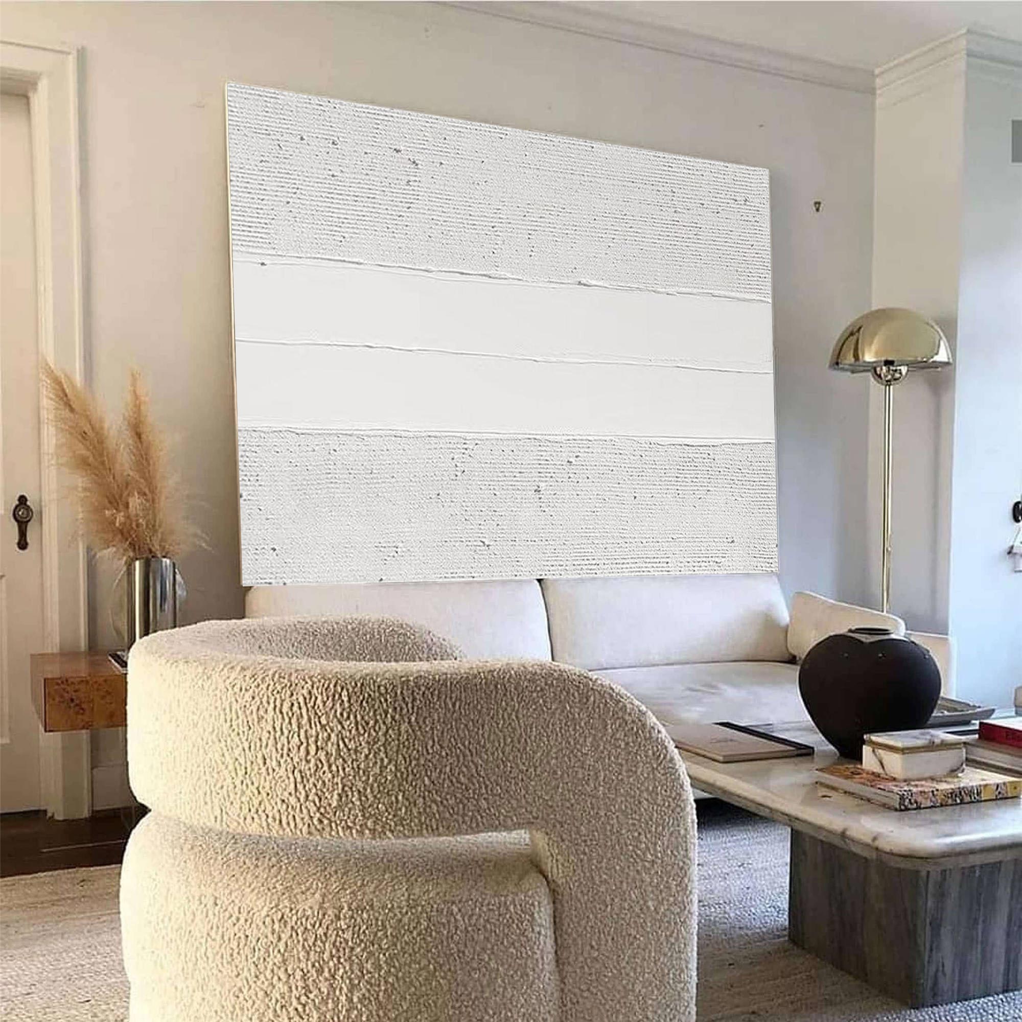 Luxury White Abstract Painting ABAH40 - Neutralighting