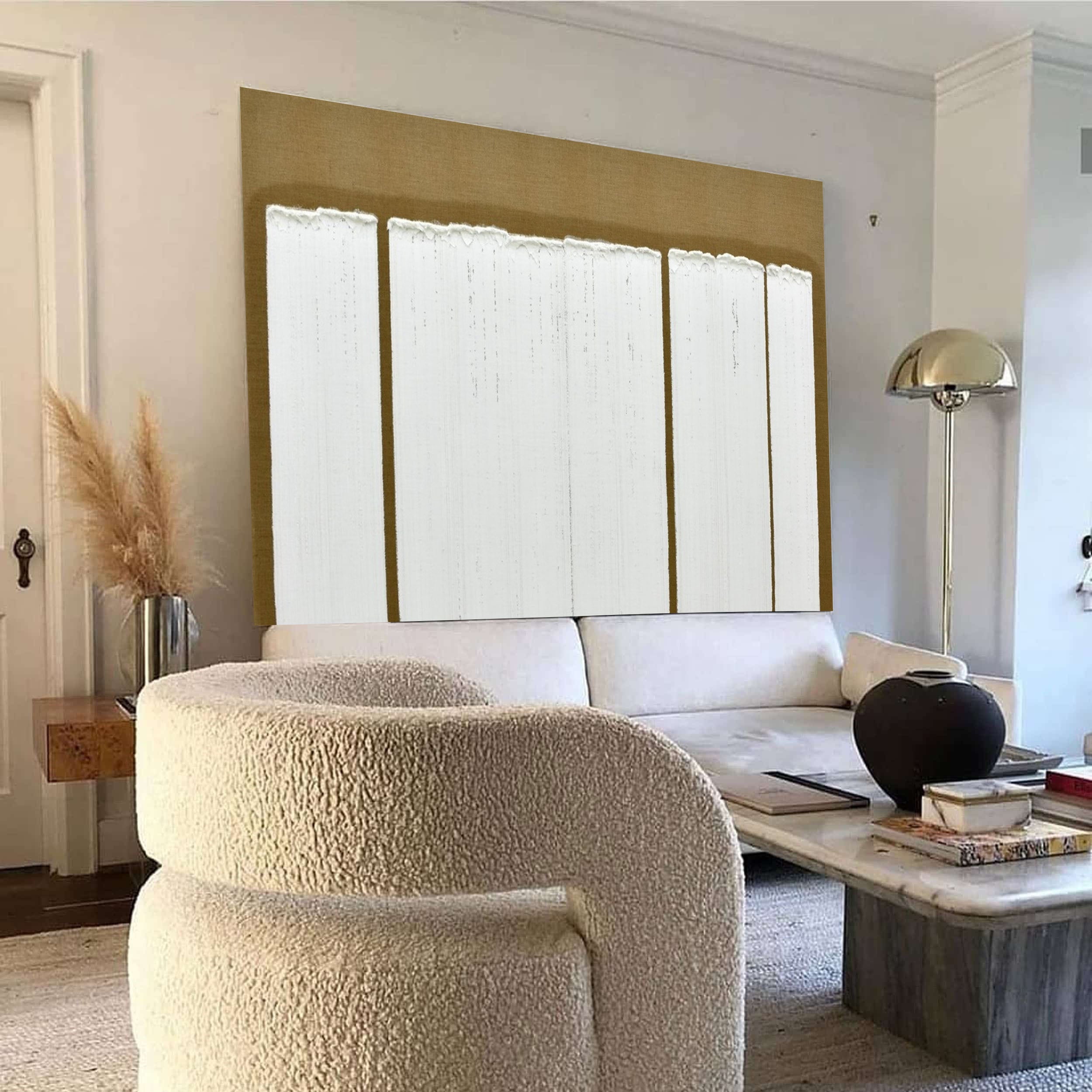 Neutral Palette Textured Minimalist Serene Wall Statement Piece