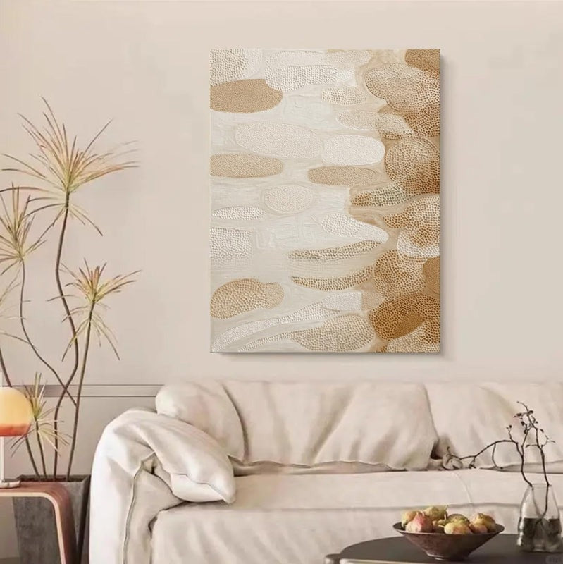 Beige Organic Abstract Textured Painting