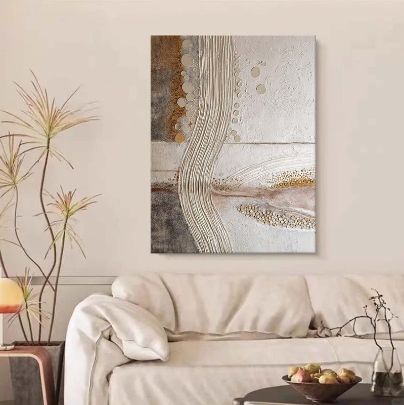 Wall Art River Stone Abstract Neutral