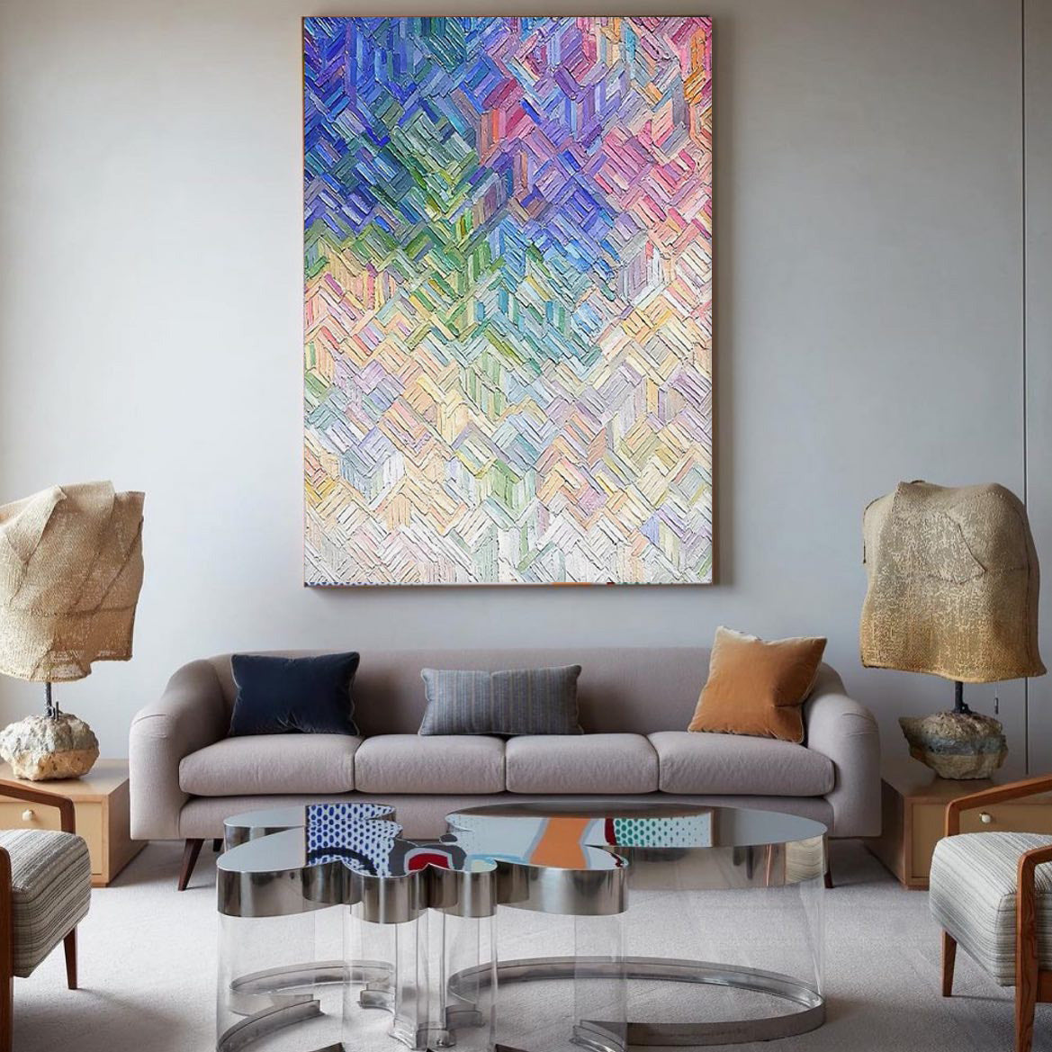 Wall Art Abstract Gradient Geometric Playful