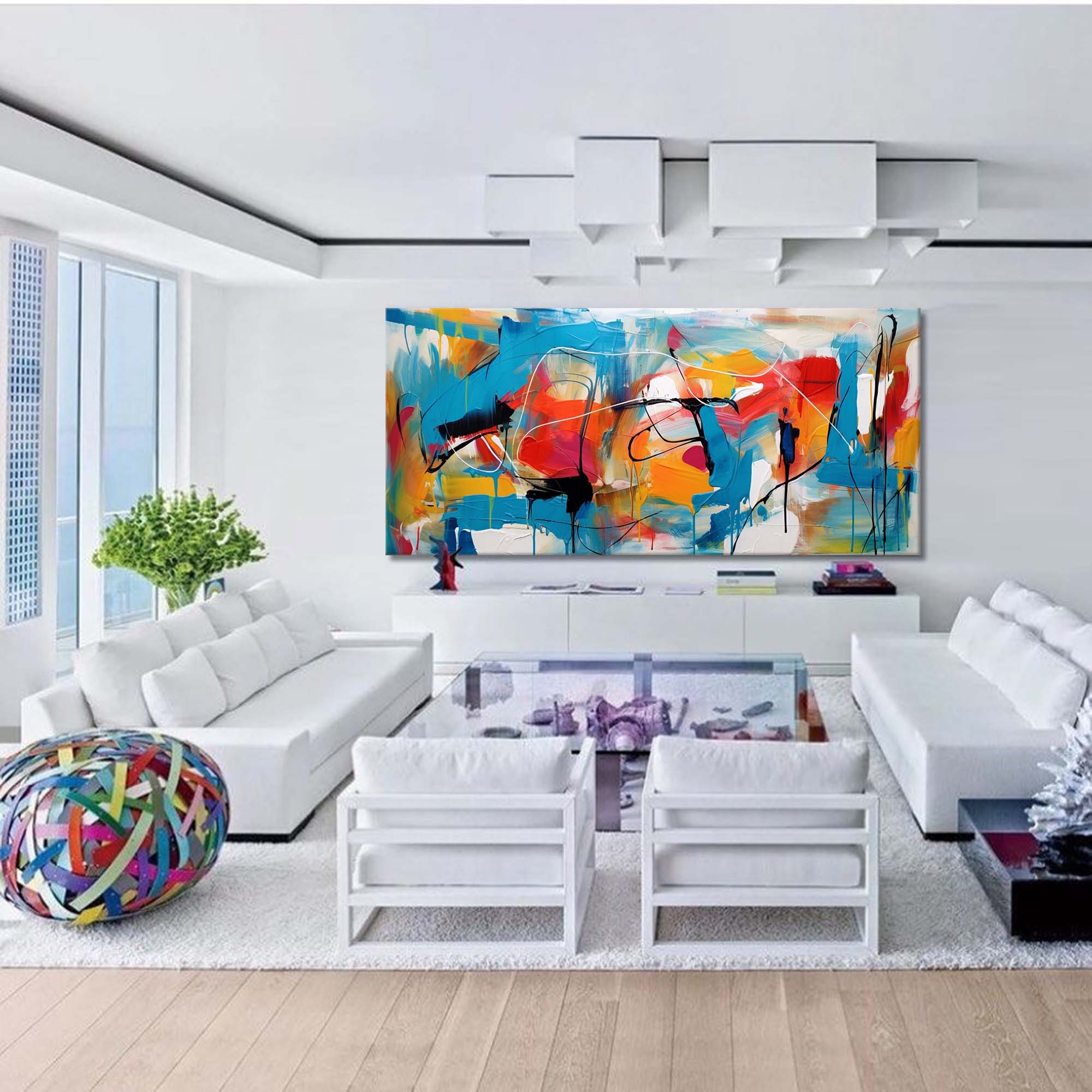 Abstract Canvas Art AB221 - Neutralighting