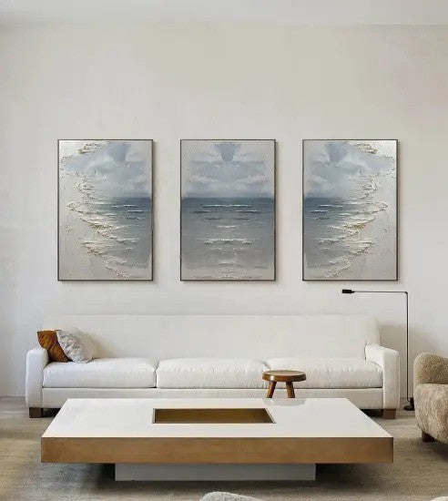 Wall Art Abstract Seascape 3-Piece Coastal