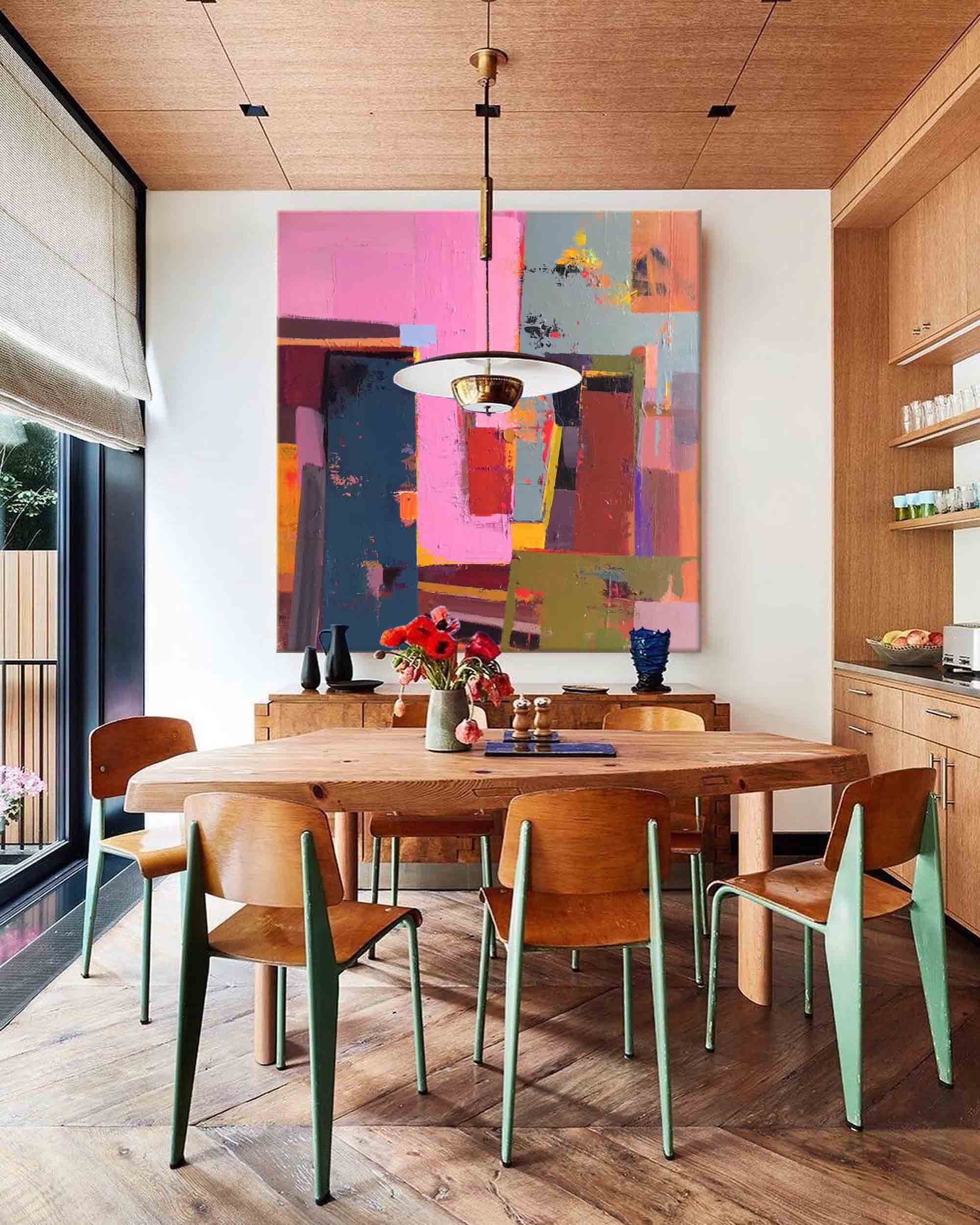 Wall Art Abstract Geometric Maximalist Block