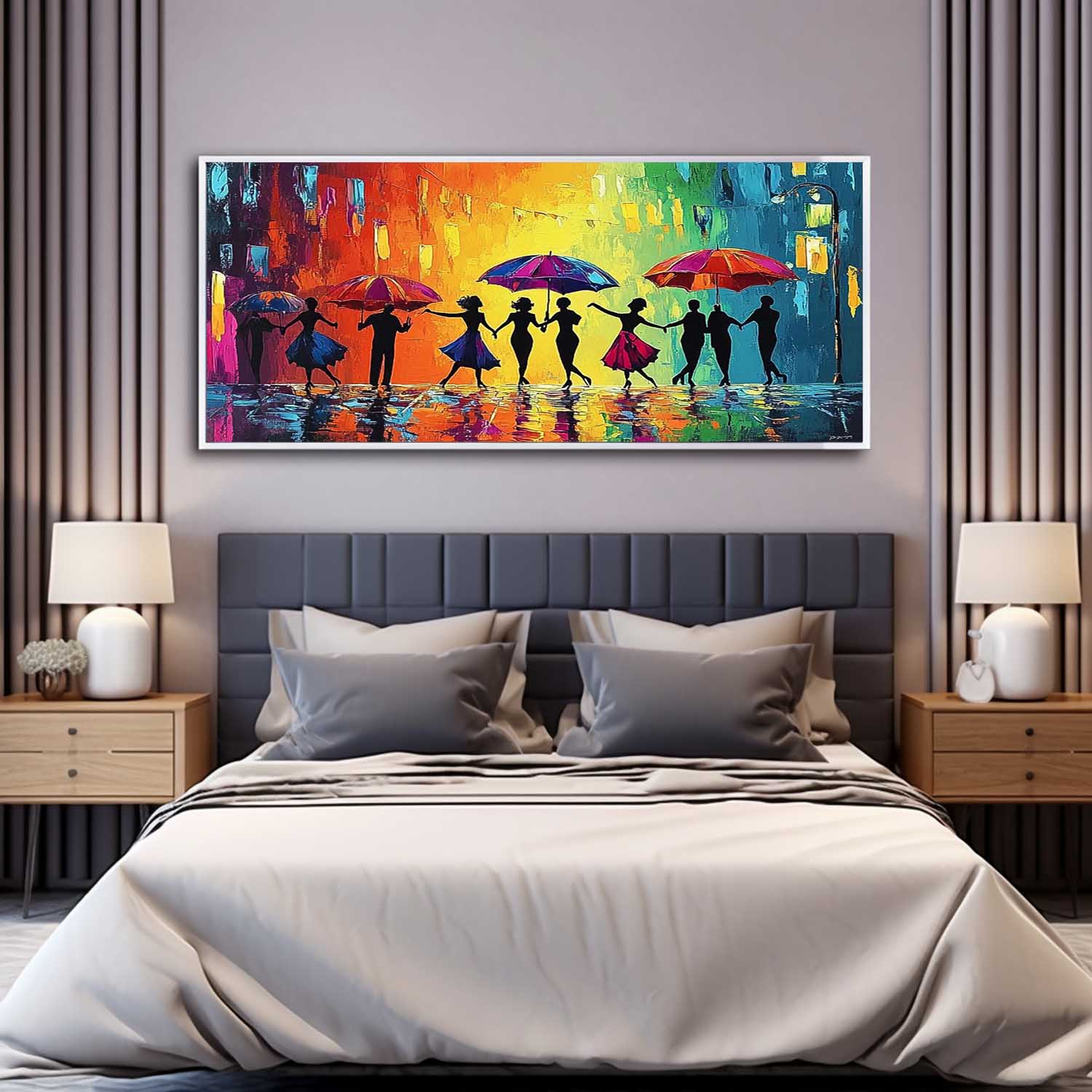 Wall Art People Joyful Energetic Rainy