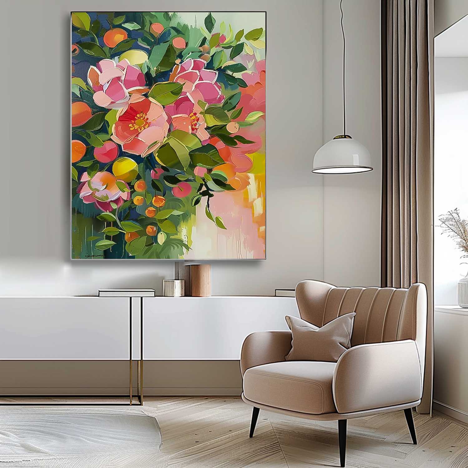 Wall Art Flower Cheerful Contemporary Elegant
