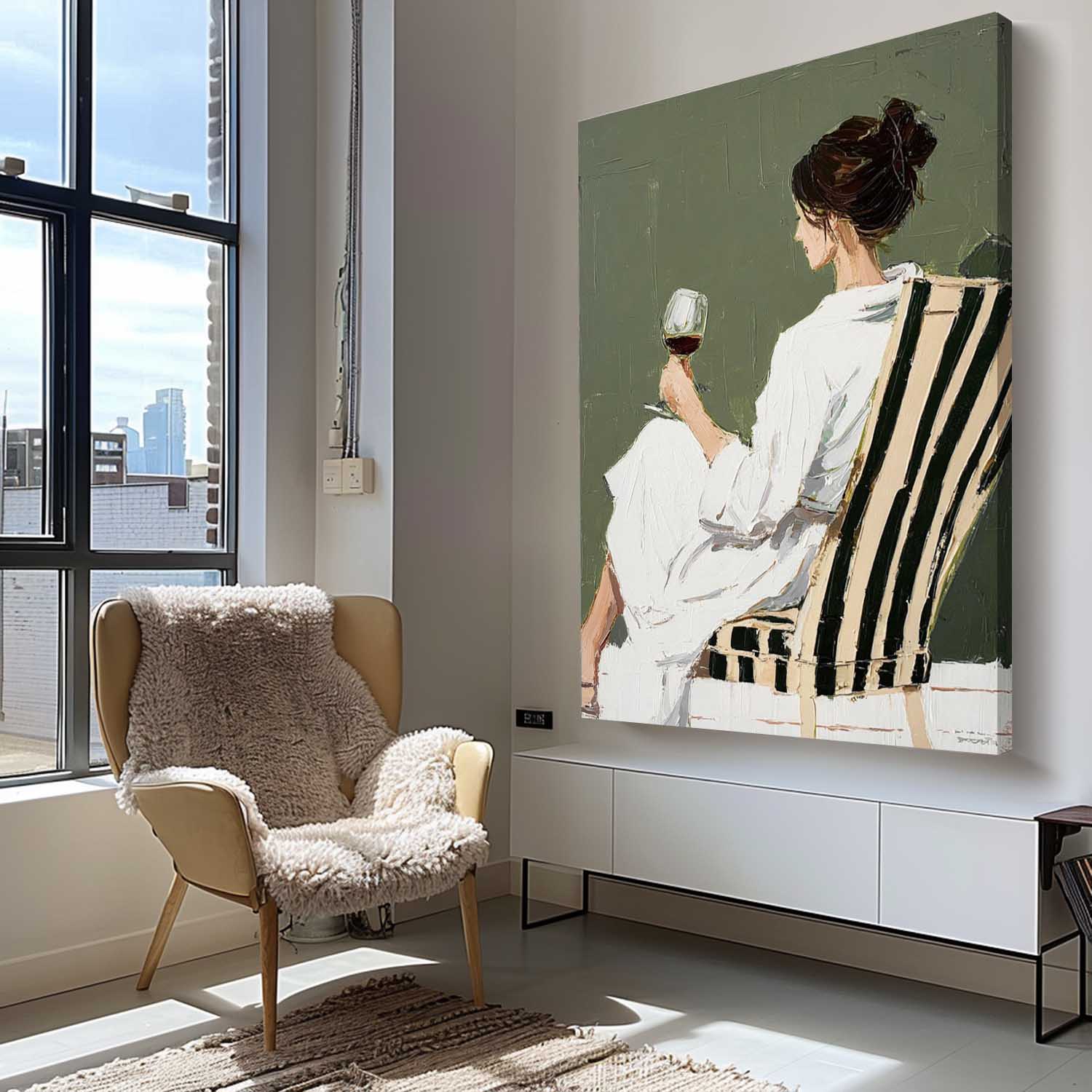 Wall Art People Retro Color Block Fashion