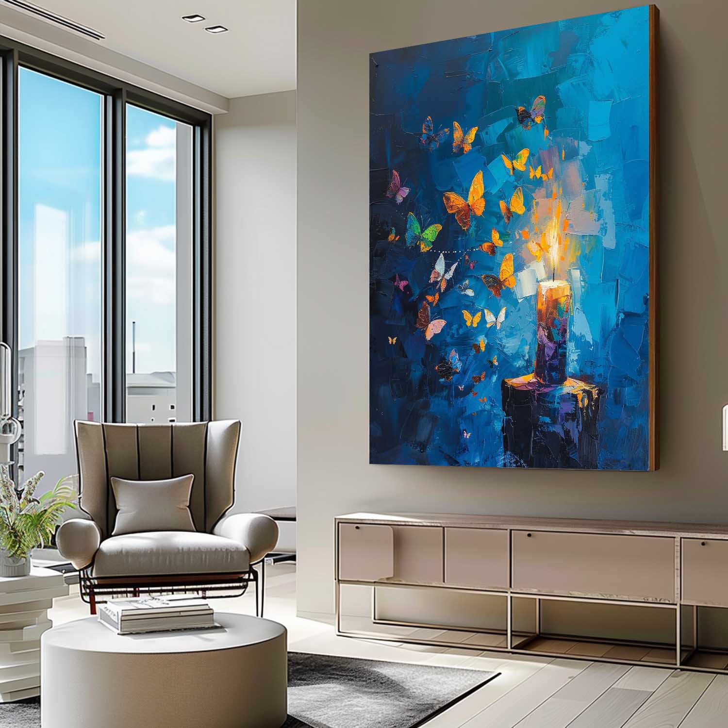 Wall Art Impasto Abstract Butterflies Expressionist