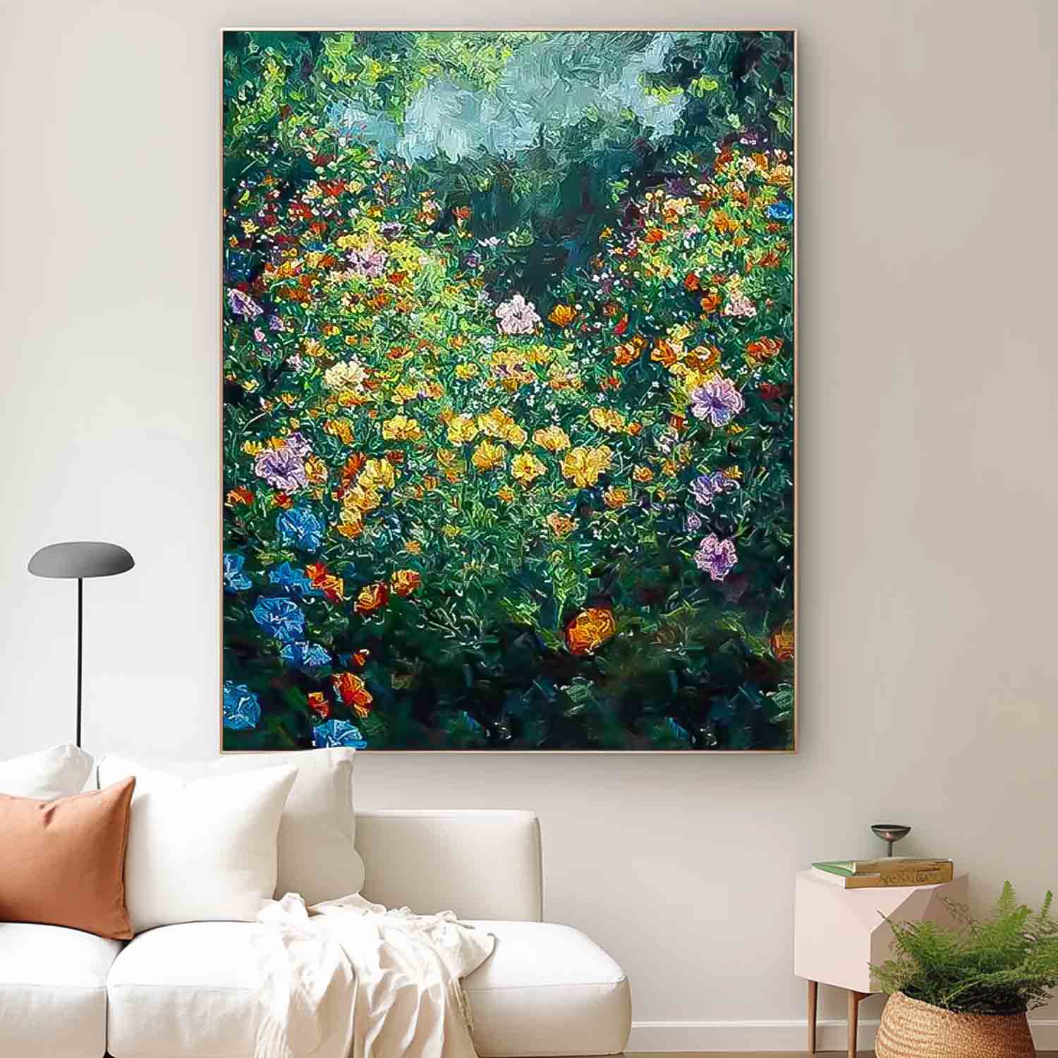 Lush Wildflower Garden Abstract Wall Art