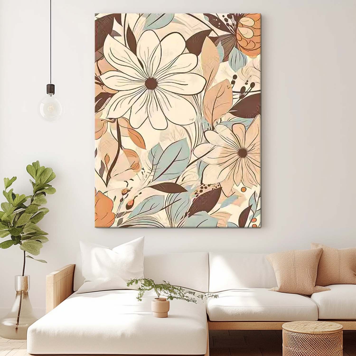 Wall Art Flower Bohemian Clean Line Modern Cozy
