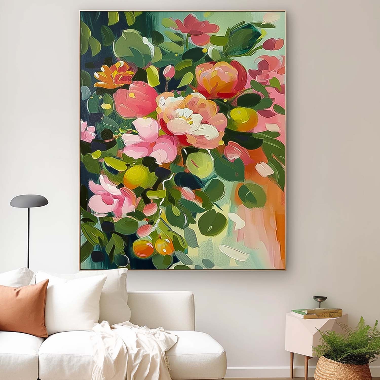 Wall Art Dense Floral Cluster Elegant Botanical