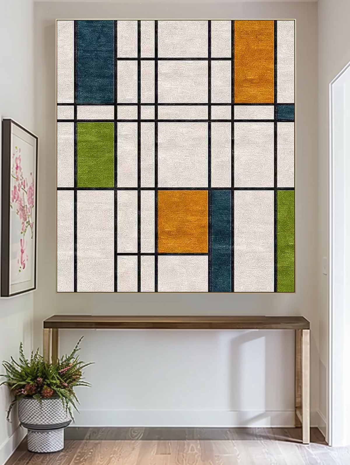 Wall Art De Stijl Geometric Grid Modernist