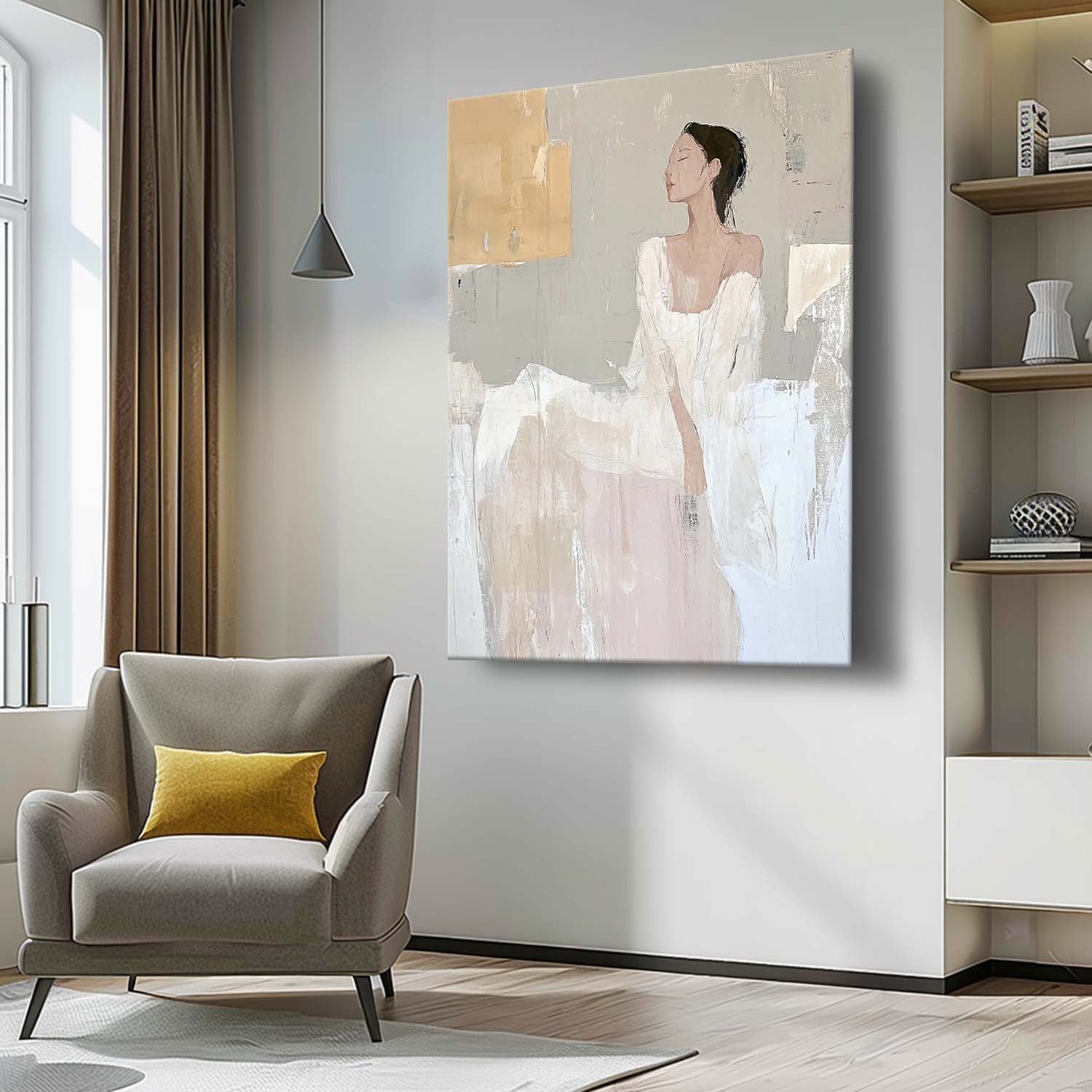 Wall Art Elegant Seated Lady Soft