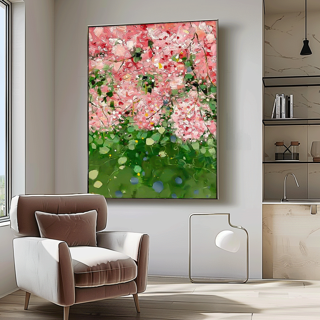Wall Art Impasto Flower Modern Cheerful