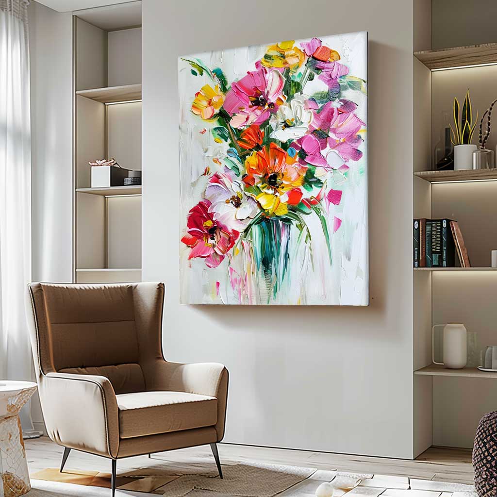 Wall Art Bright Flower Impressionist Painterly