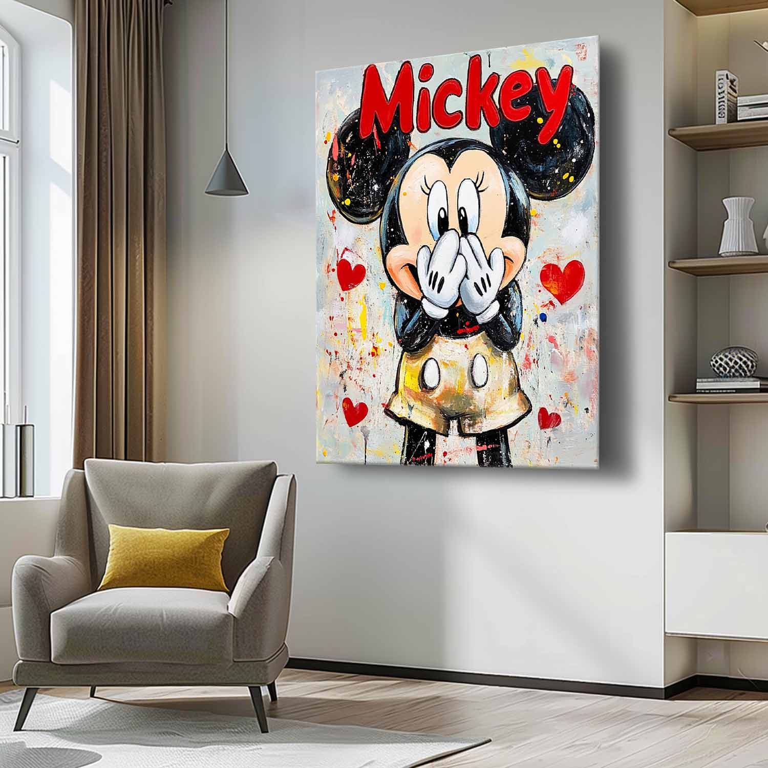 Pop Art Mickey Mouse Painting Playful Wall Art