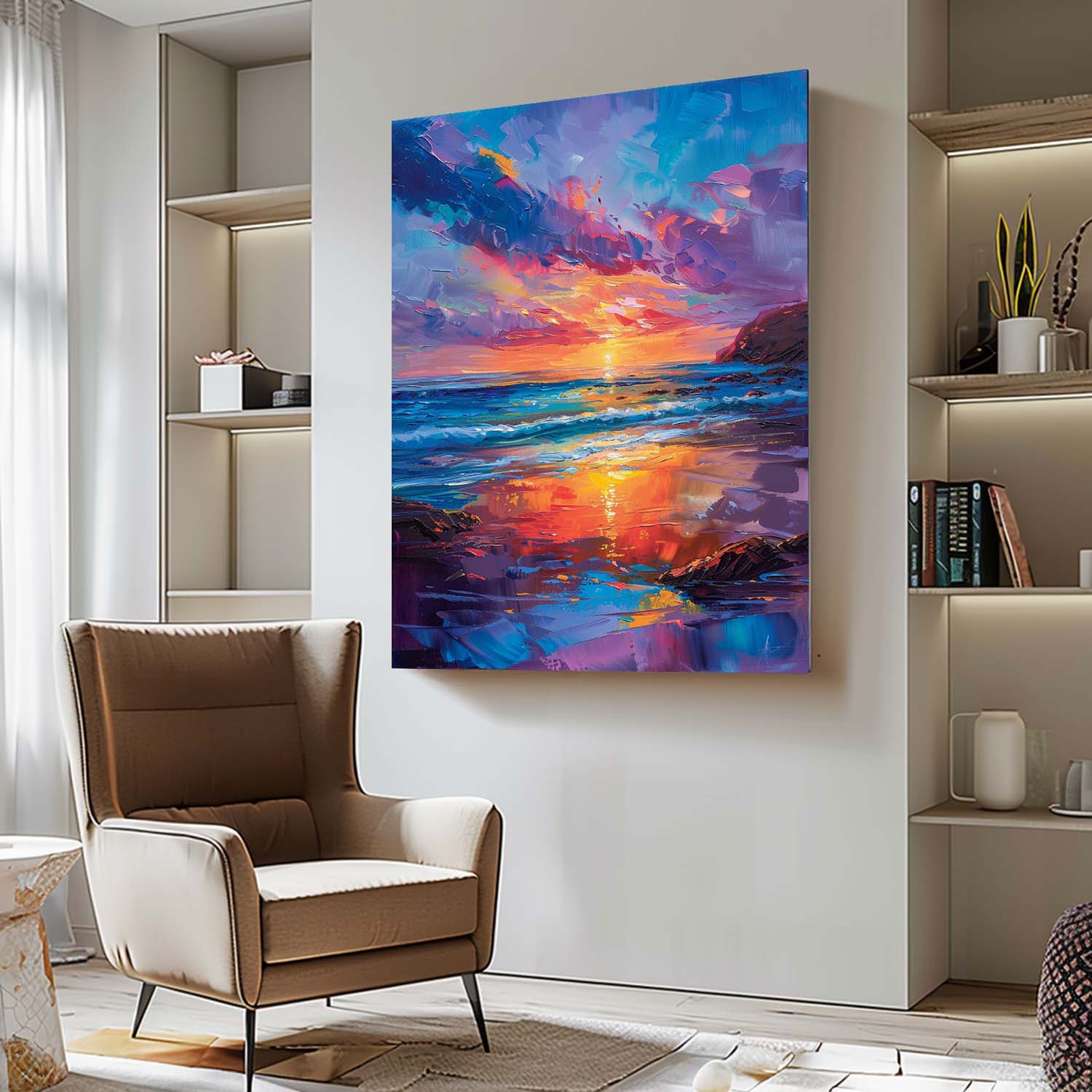 Wall Art Beach & Ocean Landscape Watercolor Soft