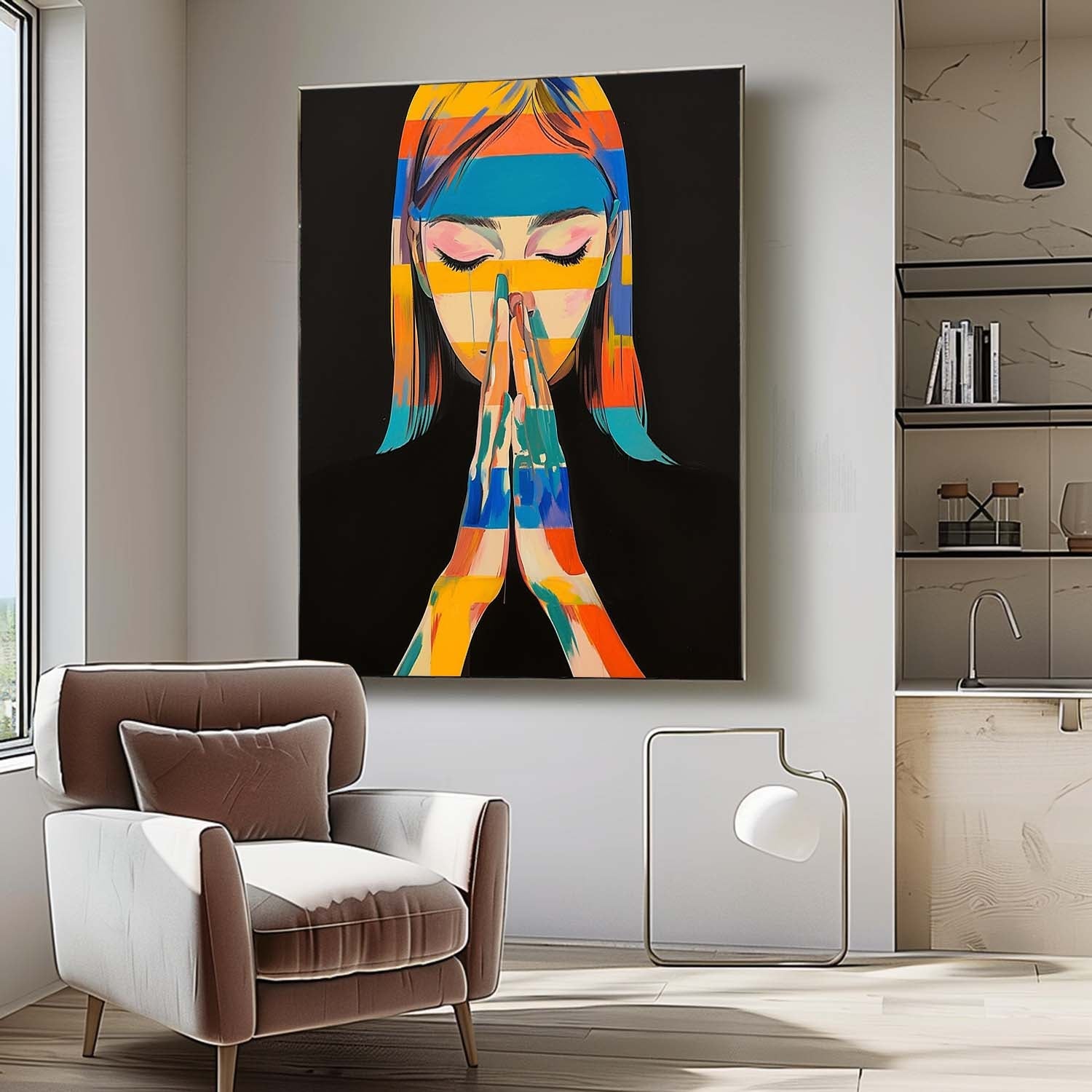 Wall Art Glitch People Painterly Elegant Abstract