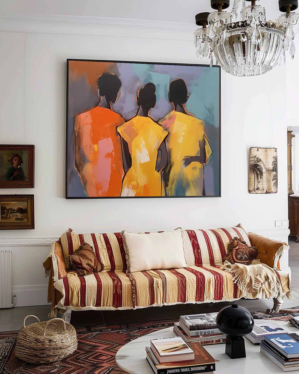 Wall Art People Contemporary Abstract Vibrant
