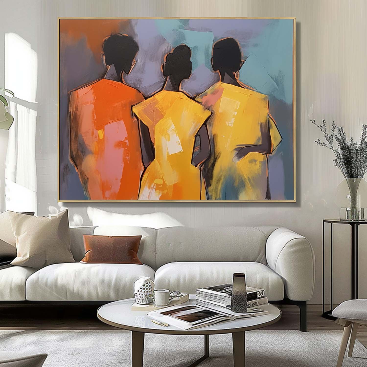 Wall Art People Contemporary Abstract Vibrant