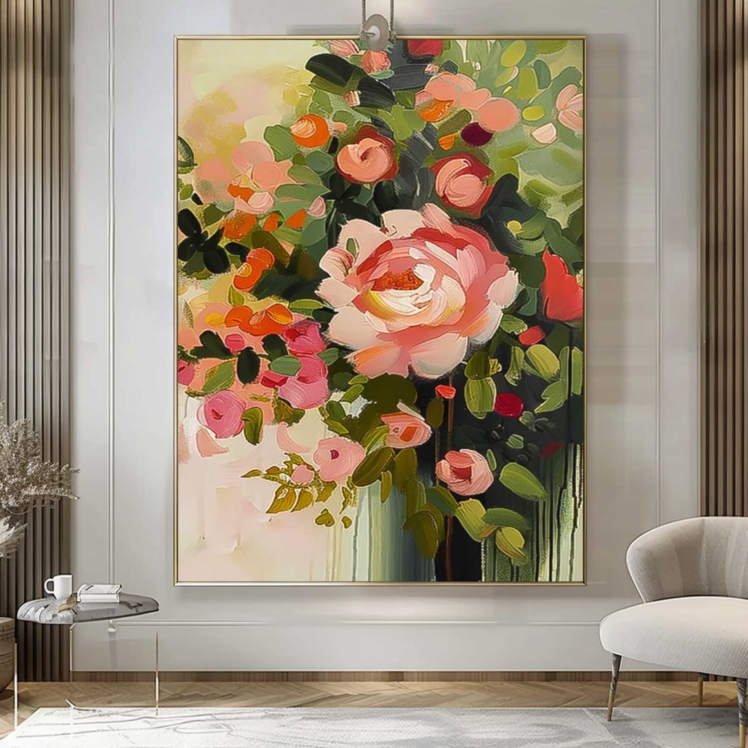 Wall Art Flower Impasto Atmosphere Modern Painterly