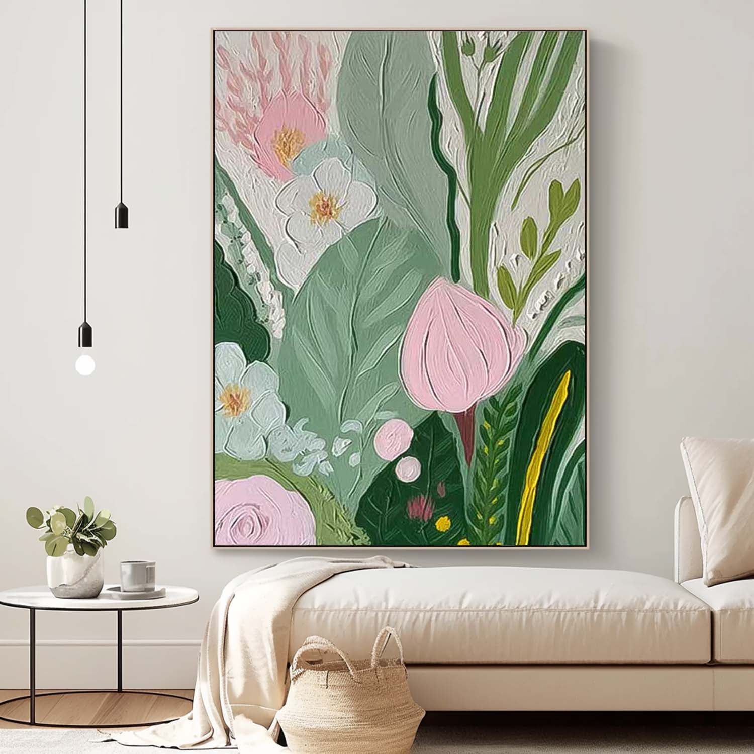 Wall Art Clean Line Flower Cozy Contemporary Rustic