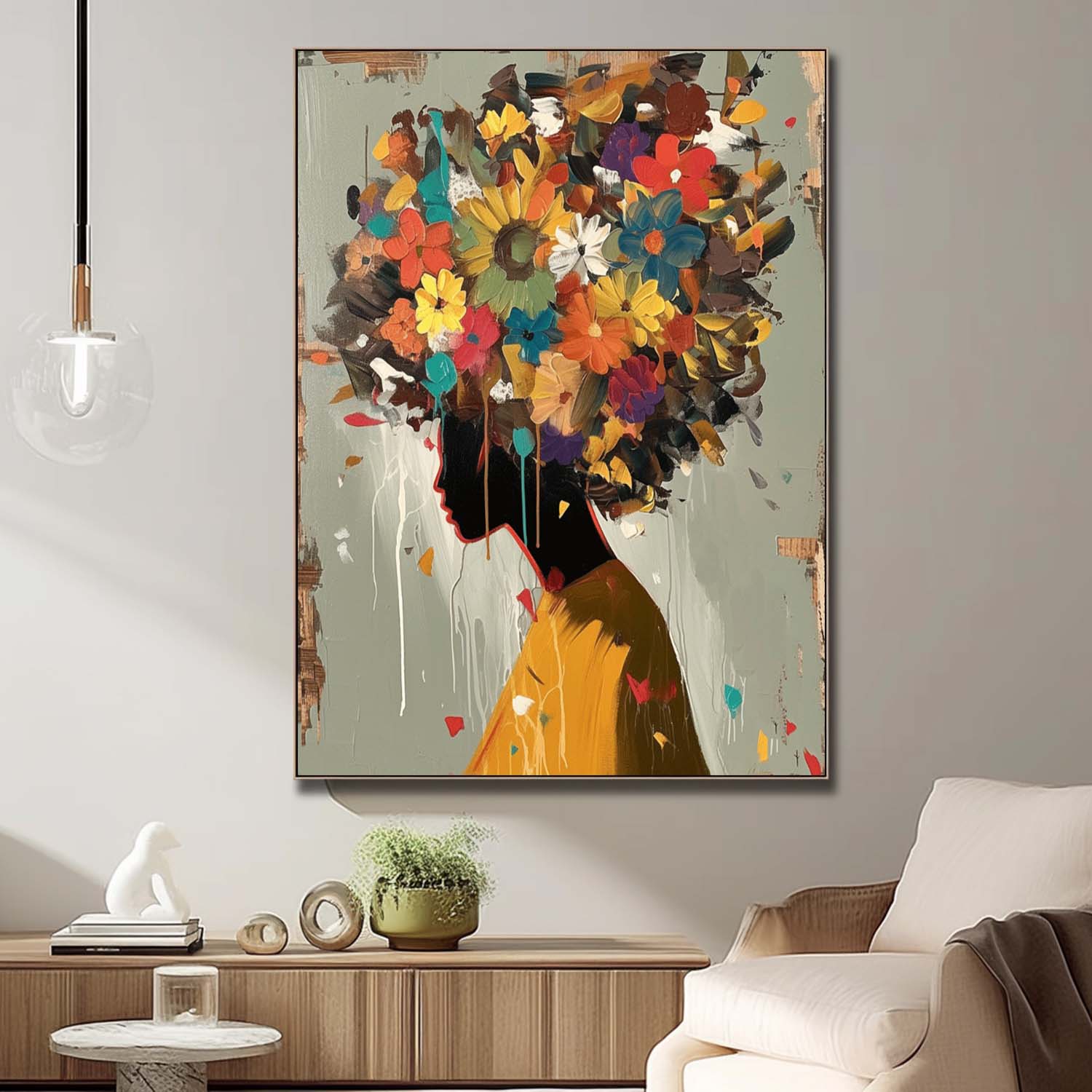 Wall Art People Floral Cheerful Lively