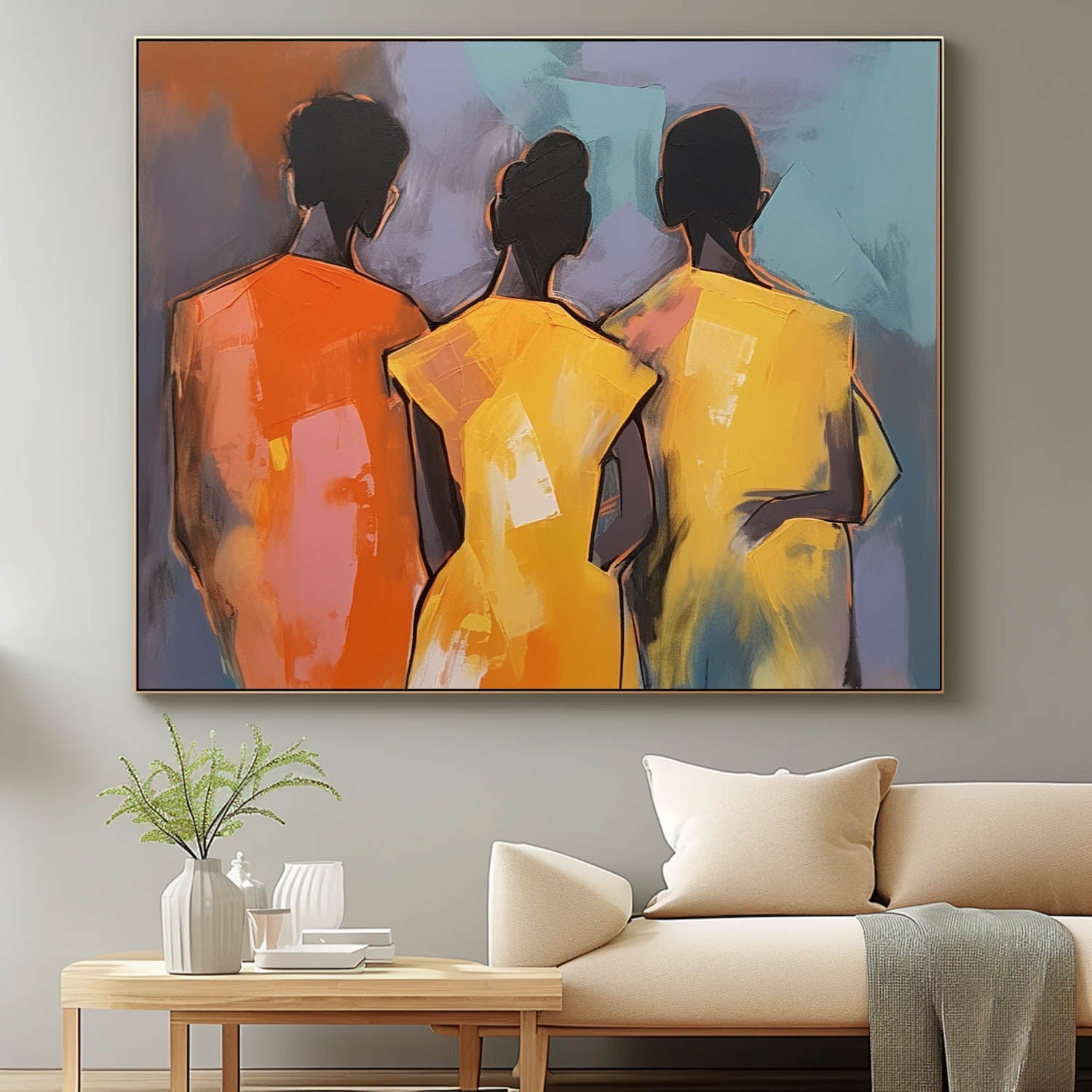 Wall Art People Contemporary Abstract Vibrant